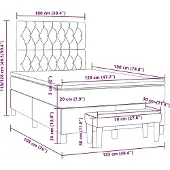 vidaXL Letto a molle con materasso Taupe 120x190 cm in tessuto