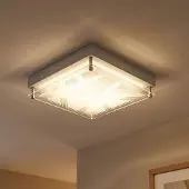 Esto Plafoniera LED, metallo, paralume a campione, argento, L 25 cm
