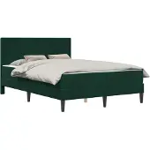 Syfax Struttura letto con materasso Verde Scuro 140 x 190 cm Velluto