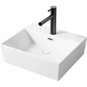 Rebiko Lavabo in Vetroceramica Piastra rettangolare bianca Grande 40 X 30 cm