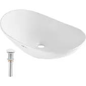 Sweiko Lavabo moderno in Vetroceramica Lavabo da appoggio per bagno Ovale 592x361x158mm
