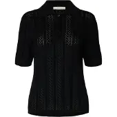 Selected Camicia Polo In Maglia Donne Nero L
