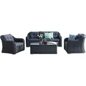 Rojaplast Set da giardino in rattan artificiale RICHMOND antracite