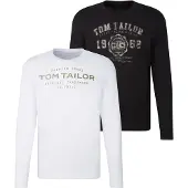 Tom Tailor Maglietta oliva / nero / bianco