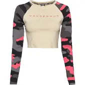 Dangerous DNGRS Maglietta beige / grigio / rosso / nero