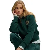 Superdry per donna. W2012590A Felpa verde Country Club Ziphood (L), Casual, Cotone
