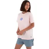 Hurley Women's Tee Island Sea Elements T-shirt Donna (S, fuchsia)