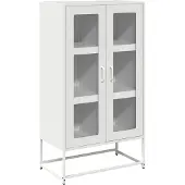 Syfax Credenza Bianca 68x39x123 cm in Acciaio