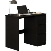 FODYM Scrivania Per Computer Nera Loft Con Cassetti – Moderna Per Giovani