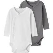 TWO SOON Tutina / body per bambino grigio / bianco