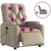 vidaXL Sedia da massaggio elettrica Cappuccino-Marrone Ecopelle