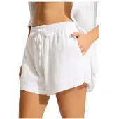 Seafolly Crinkle Short Pantaloncini Donna (M, bianco)