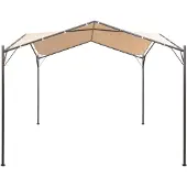 Syfax Gazebo Padiglione Tenda Tettoia 3x3 m Acciaio Beige