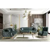 AEA Hochwertig Couchgarnitur Dreisitzer Sessel Couch Polstersofa Stoffsofa Grün 3tlg