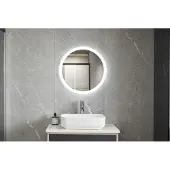 Quality Heating Specchio rotondo - Bianco - 60 cm, 30 Watt, anticondensa