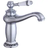 OEM Rubinetto da bagno antico, materiale in ottone, comando monocomando, argento, ottone