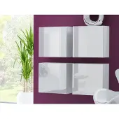 Mirjan 24 Set di armadietti sospesi ASHTON - bianco / bianco lucido