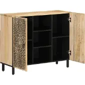 Syfax Credenza 90x33x75 cm in Legno Massello di Mango