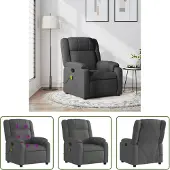 The Living Store poltrona massaggiante in tessuto grigio scuro