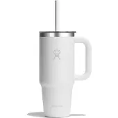 Hydroflask Travel Tumbler Clear Lid Bicchiere isolante (710 ml, bianco/grigio)