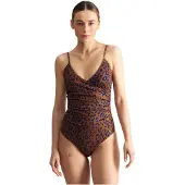 DEDICATED Women's Wrap Swimsuit Klinte Costume intero Donna (XL, bianco)