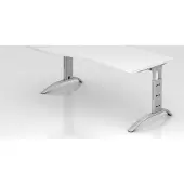Hjh OFFICE PRO FS18 höhenverstellbarer Schreibtisch buche Trapezform