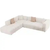 AEA Designer Beiges Ecksofa Luxus Stoffsofa Wohnzimmer Couchen
