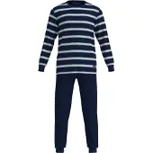 Tom Tailor Pigiama lungo navy / bianco