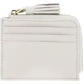 Coccinelle portacarte da donna tassel in vera pelle bianca