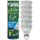 Talbot Torro Badminton-Ball Eli (6 Pieces (Medium Speed), bianco)