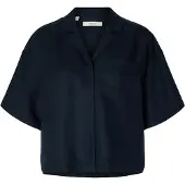 Selected Camicia In Misto Lino Donne Blu 44