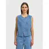 Selected Gilet In Denim Donne Blu 40