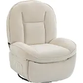 HOMCOM Poltrona relax , poltrona imbottita da salotto con funzione reclinabile, seduta profonda