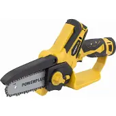 Powerplus Mini motosega a batteria POWXG1040 - Sega per potatura a batteria da 12 V, con batteria e caricabatterie, lama da 159 mm con 14 T, utensili da giardino