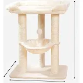OEM Tiragraffi per gatti, altezza 112 cm, beige/bianco