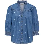 ONLY Camicia da donna 'ONLRAYA DAISY' blu denim / giallo / bianco