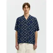 Selected Camicia A Maniche Corte Uomini Blu S