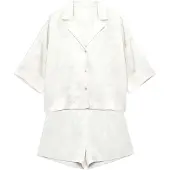 Gisela Pigiama A Manica 3/4 Shorts&shirt Satin Jacquard Fabric