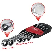 Ks Tools GEARplus Ratschenringmaulschlüssel-Satz, umschaltbar, 5-tlg. 8-19mm (503.4605)