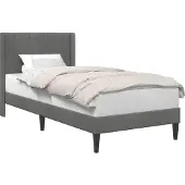 vidaXL Struttura letto con testiera Grigio scuro 90 x 190 cm Velluto