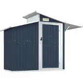 Syfax Capanno da Giardino Antracite 270x130x208,5 cm Acciaio Zincato
