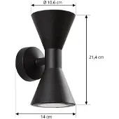 LUCANDE Applique da esterno Xalor, nera, IP65, metallo, GU10