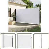 The Living Store Tenda laterale estensibile bianca 200x300 cm