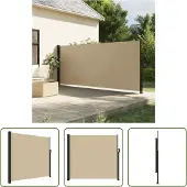 The Living Store Tenda laterale estensibile Beige 180x500 cm