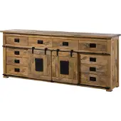 MASSIVMOEBEL24.DE MASSIVMOEBEL24 | Sideboard Mango 220x45x90 natur lackiert RAILWAY #192