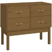 Syfax Tavolo Consolle Ambra 90x40x78 cm in Legno Massello di Pino