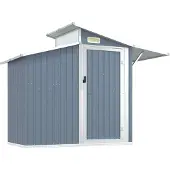Syfax Capanno da Giardino Grigio 270x130x208,5 cm Acciaio Zincato