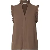 Selected Top Con Ruches Donne Marrone 34