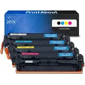 PrintAbout Toner compatibile HP 201X (CF400X) - 4 colori Alta capacità Multipack