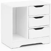 Wohnling Consolle WL5.708 49x50x30 cm Bianco opaco 3 cassetti 1
